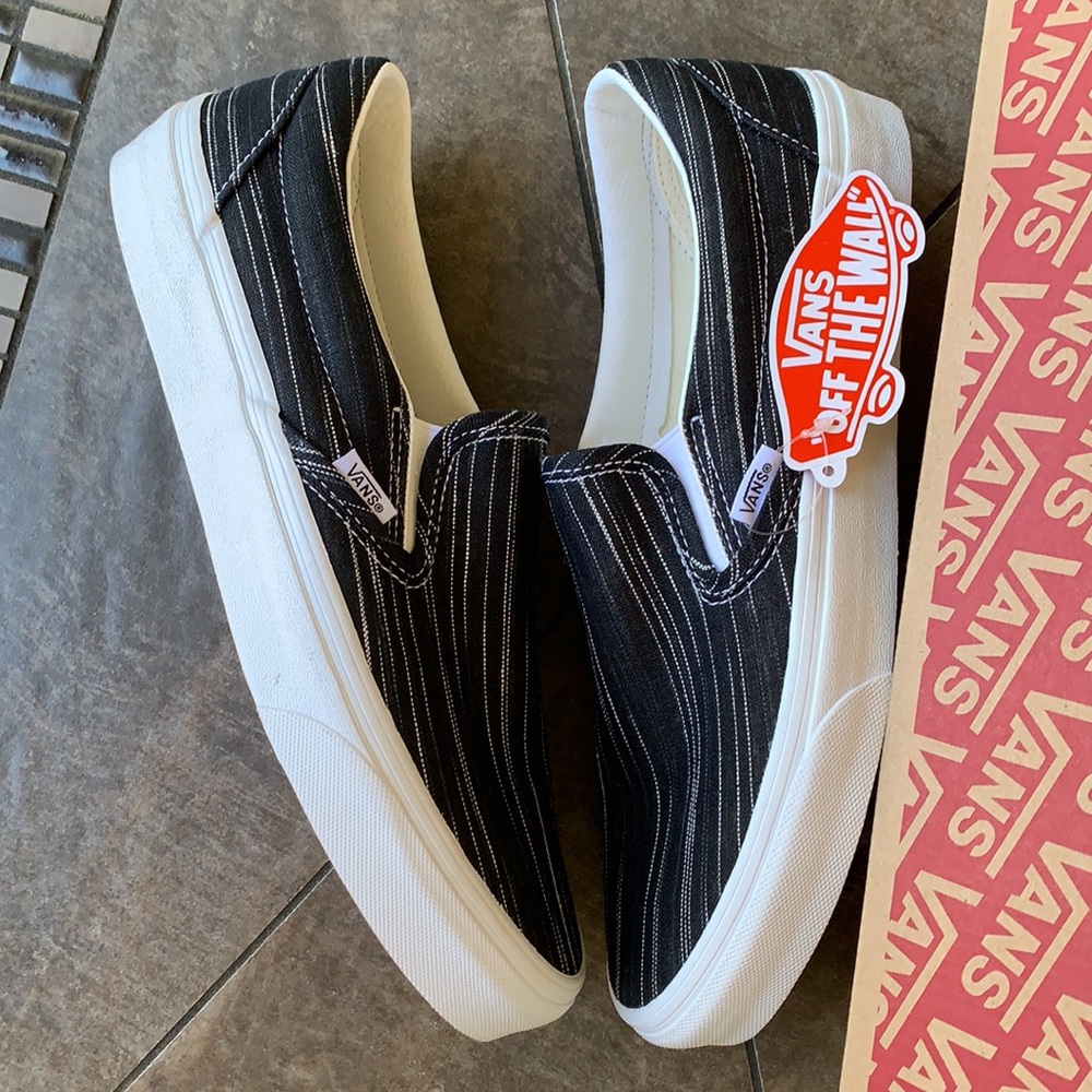 VANS CLASSIC SLIP ON SUITING Black/Stripes Men’s - Picture 16 of 17